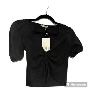 -Zara  Black Crop Top NWT Size Small